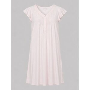 Miss‎ Elaine Pink Silkyknit Pointelle Nightgown Floral Embroidery Small 204423